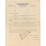 Une lettre de recommandation dactylographiée et signée pour George Rawlings. Le papier est jauni et l’écriture est à l’encre noire. 